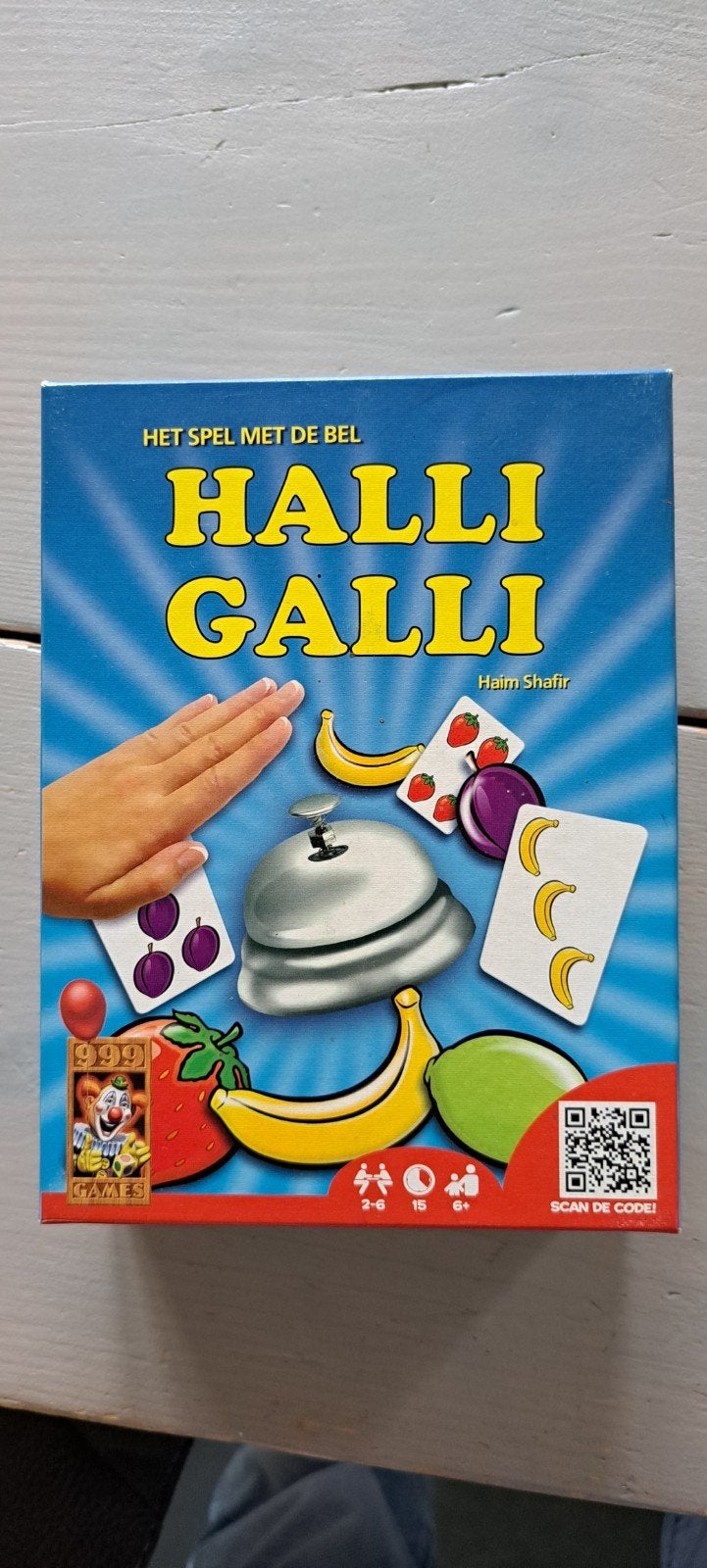 Halli Galli - Het snelle fruitspel met de bel, Drie of vier spelers, Ophalen, Zo goed als nieuw, 999 Games