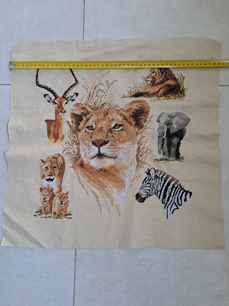 borduurpakket safari wildlife, Verzenden, Zo goed als nieuw, Handborduren, Borduurpakket