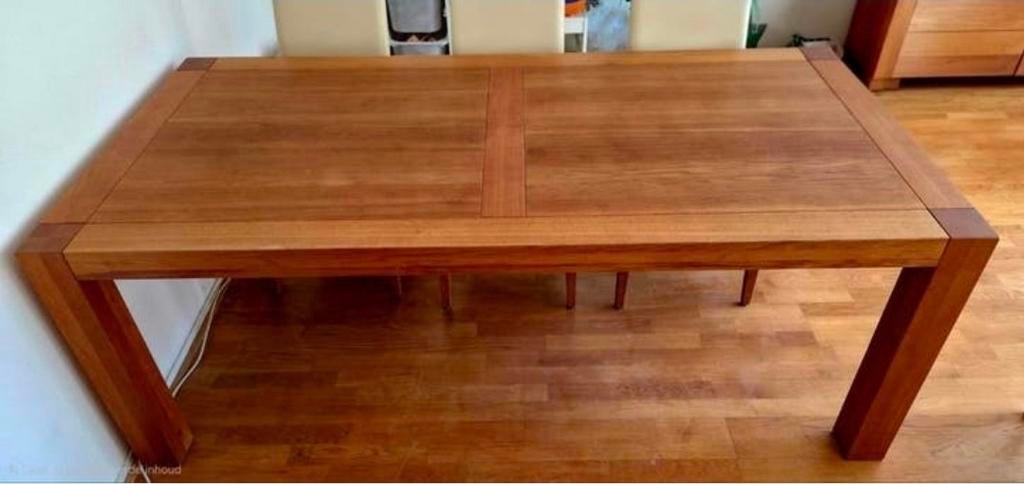 Eiken eettafel met 6 Moët stoelen in goede staat, Huis en Inrichting, Tafels | Eettafels, Ophalen of Verzenden