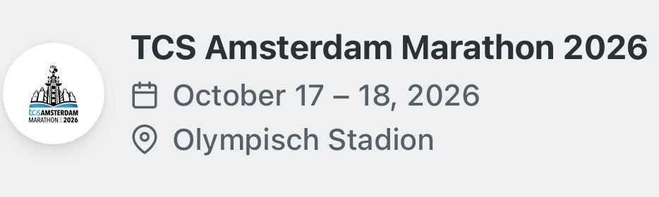 Amsterdam Marathon startbewijs, Eén persoon, Oktober
