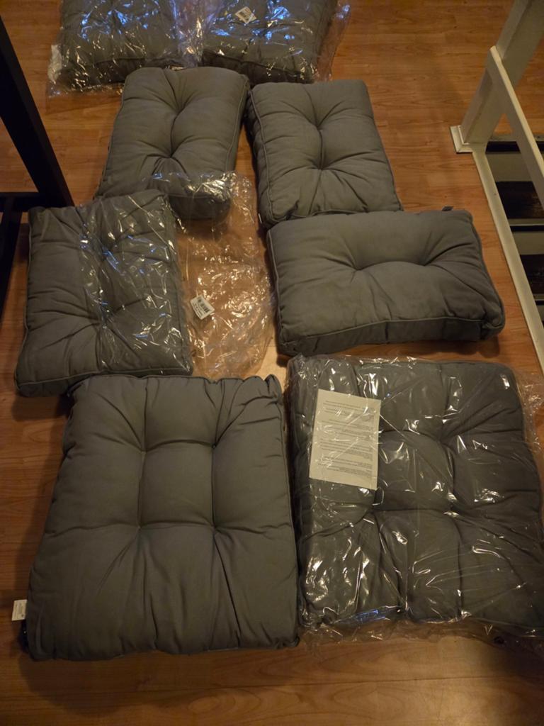 Nieuwe Loungekussens Rug- en Zitkussens in Verpakking, Huis en Inrichting, Woonaccessoires | Kussens, Ophalen, Nieuw, Grijs, Vierkant