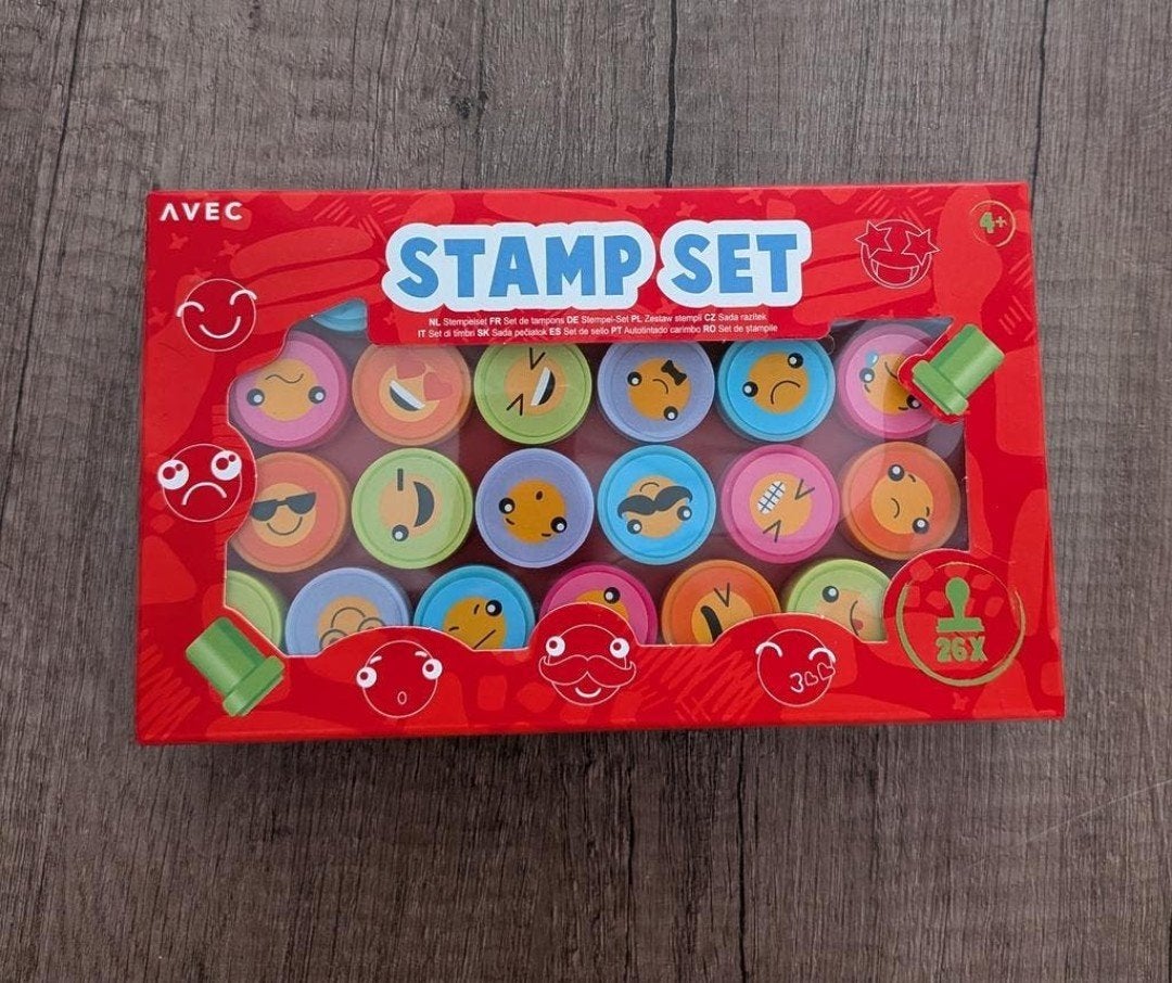 Nieuw Avec Stempel Set - 26x Emoji Stempels voor Kinderen, Ophalen of Verzenden, Nieuw, Overige typen