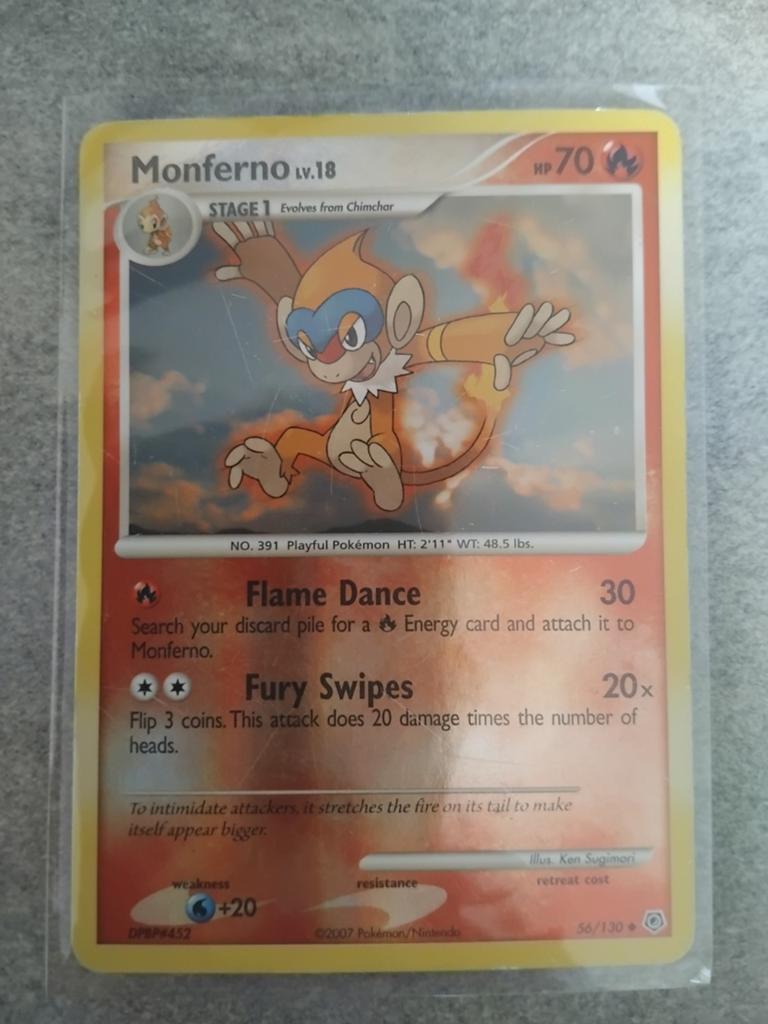 Monferno 56/130 reverse holo Pokémon kaart, Hobby en Vrije tijd, Verzamelkaartspellen | Pokémon, Ophalen of Verzenden, Gebruikt