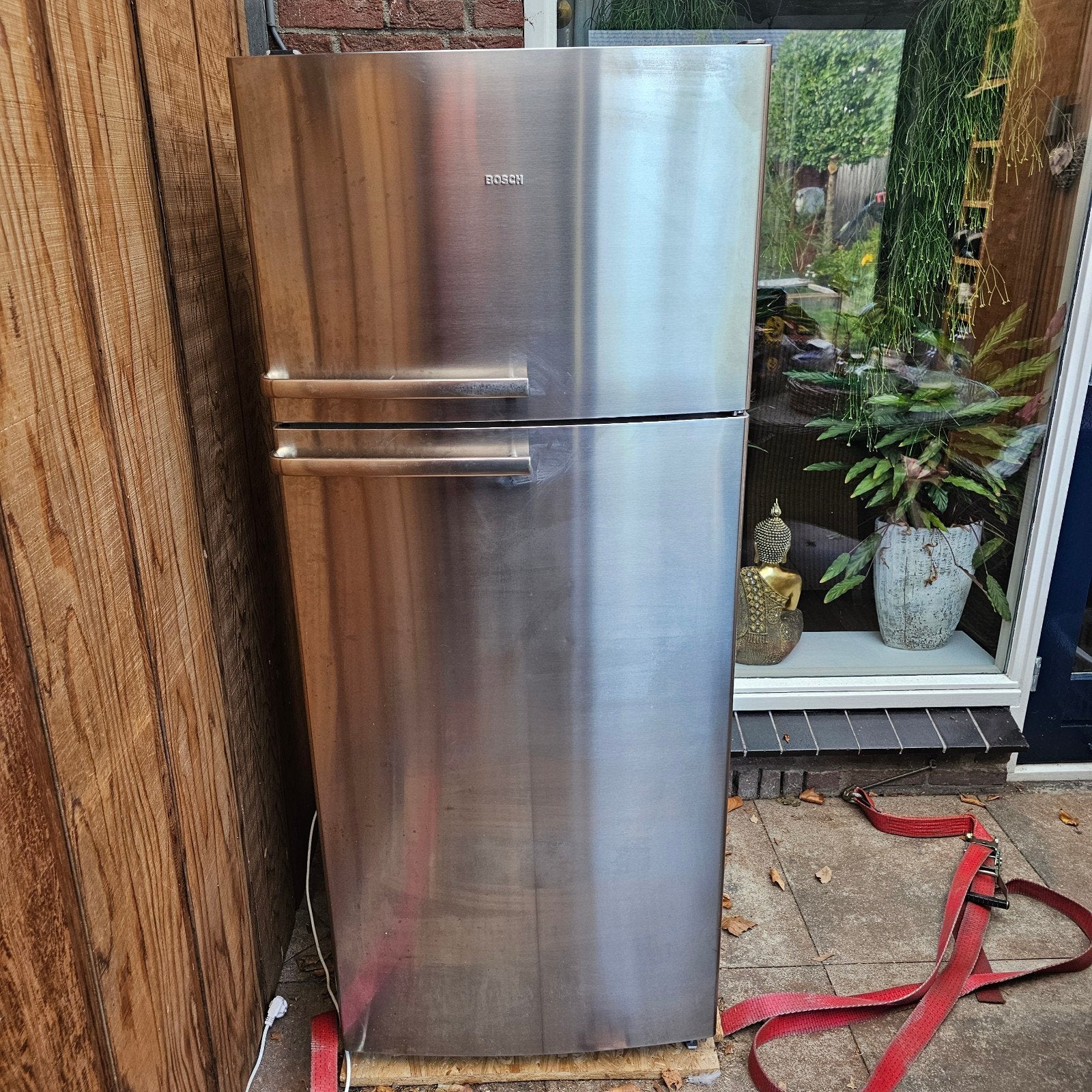 Bosch Koelkast met Aparte Vriezer - RVS Look, Ophalen, Gebruikt, 200 liter of meer, 60 cm of meer