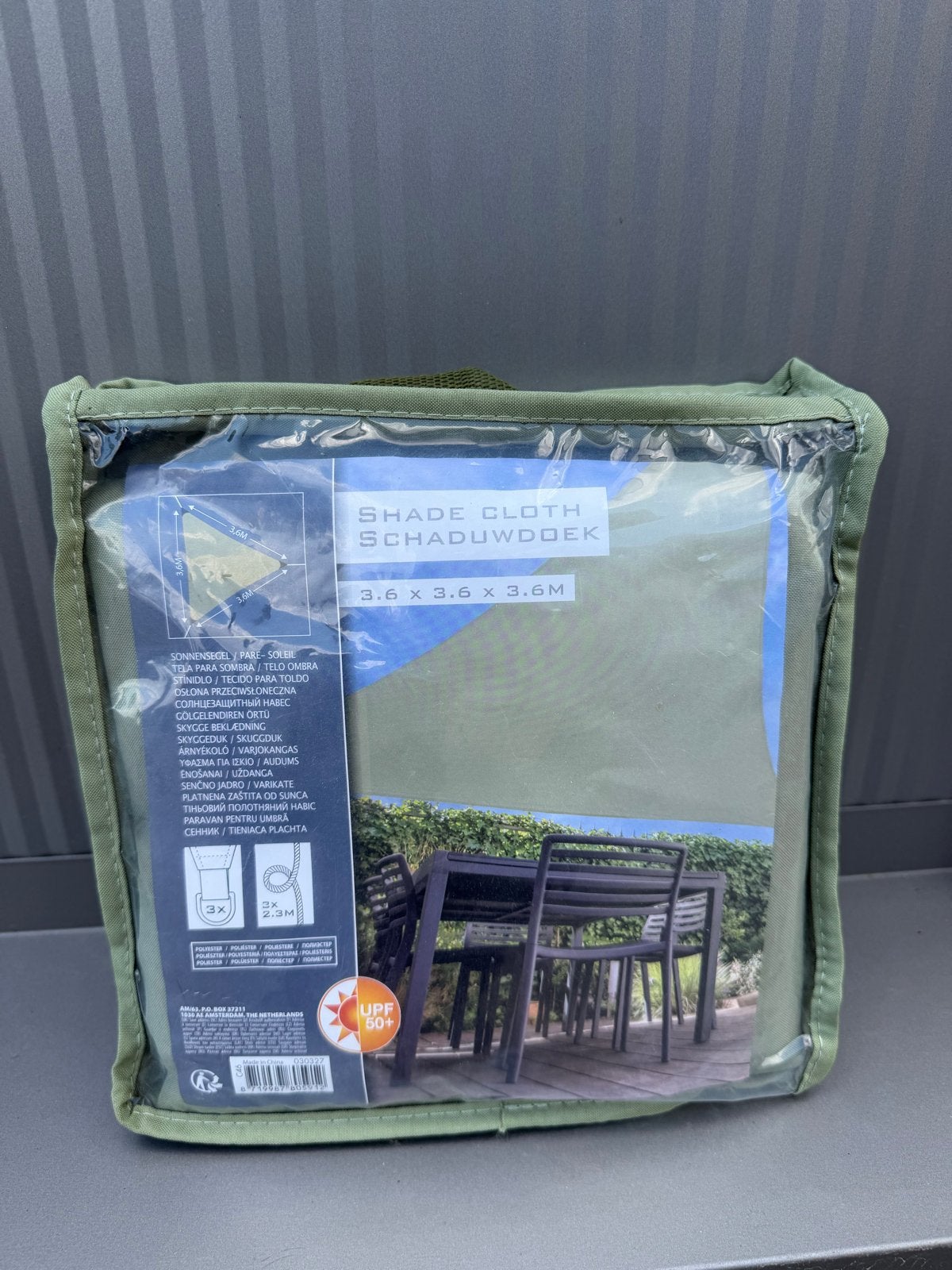Nieuw Schaduwdoek 3.6x3.6x3.6M UPF 50+, Ophalen, Nieuw