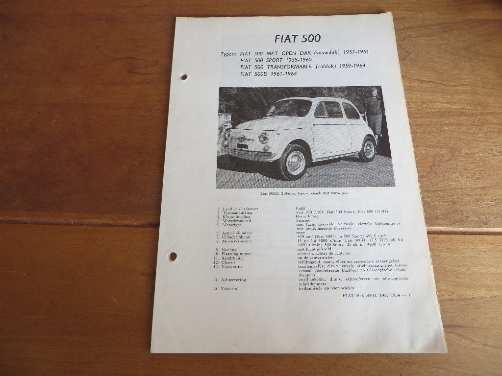 Vraagbaak Fiat 500, 500 Sport, 500 D, 500 Giardiniera '57-64, Ophalen of Verzenden