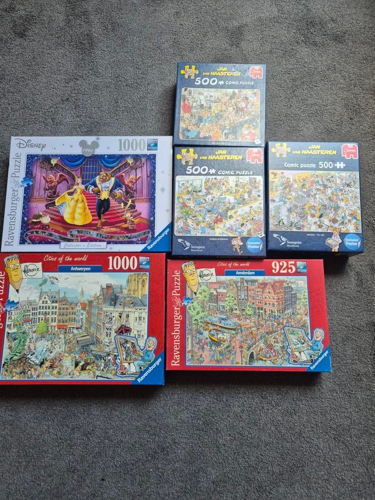 Puzzels Jan van haasteren etc, Ophalen, 500 t/m 1500 stukjes, Zo goed als nieuw