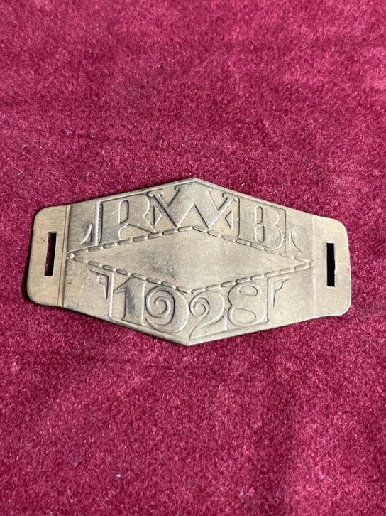 Rijwielbelasting plaatje 1928 ., Ophalen of Verzenden, Gebruikt