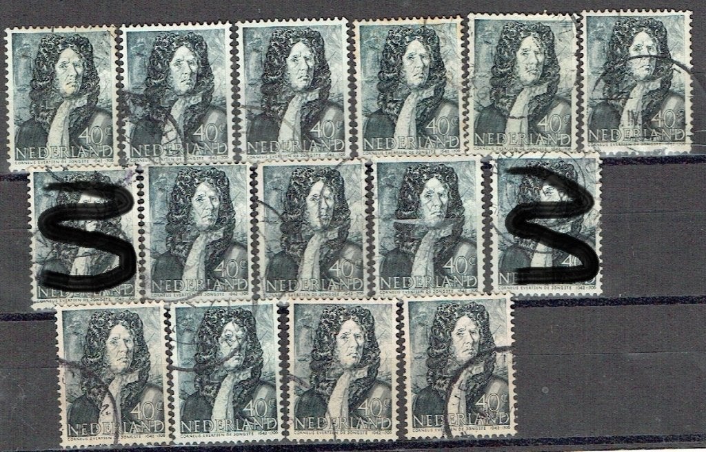 Nederland 421 Zeehelden (!) Cornelis Evertsen de Jongste 13x, Postzegels en Munten, Verzenden, Gestempeld, Overige thema's