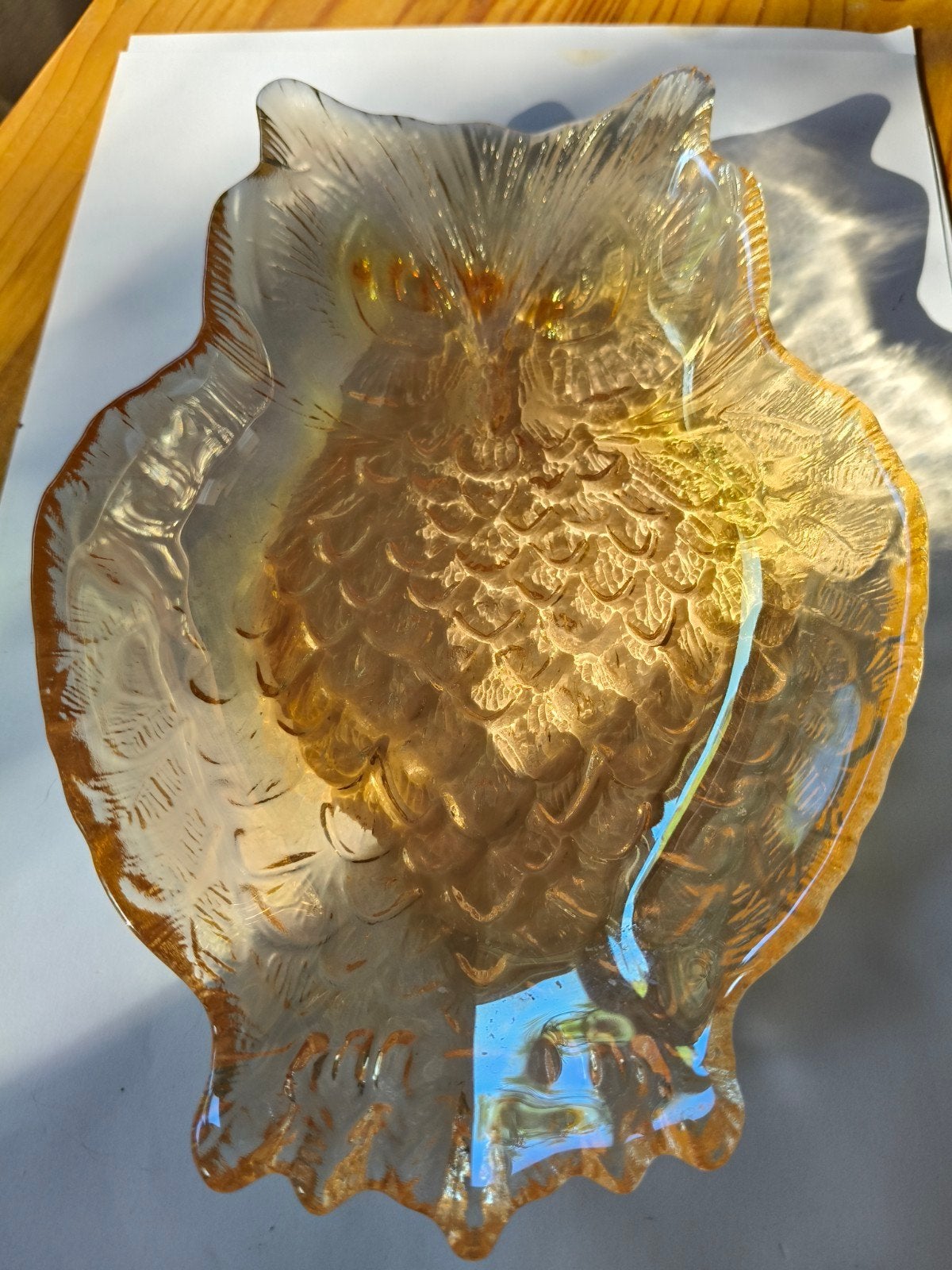 Vintage Marigold Carnival Glas Schaaltje Uil Jaren '60, Antiek en Kunst, Antiek | Glas en Kristal, Ophalen of Verzenden