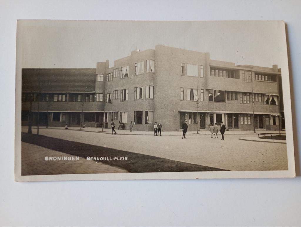 Fotokaart Groningen Bromografia Bernoulliplein 1930, Verzamelen, Ansichtkaarten | Nederland, Ophalen of Verzenden, 1920 tot 1940