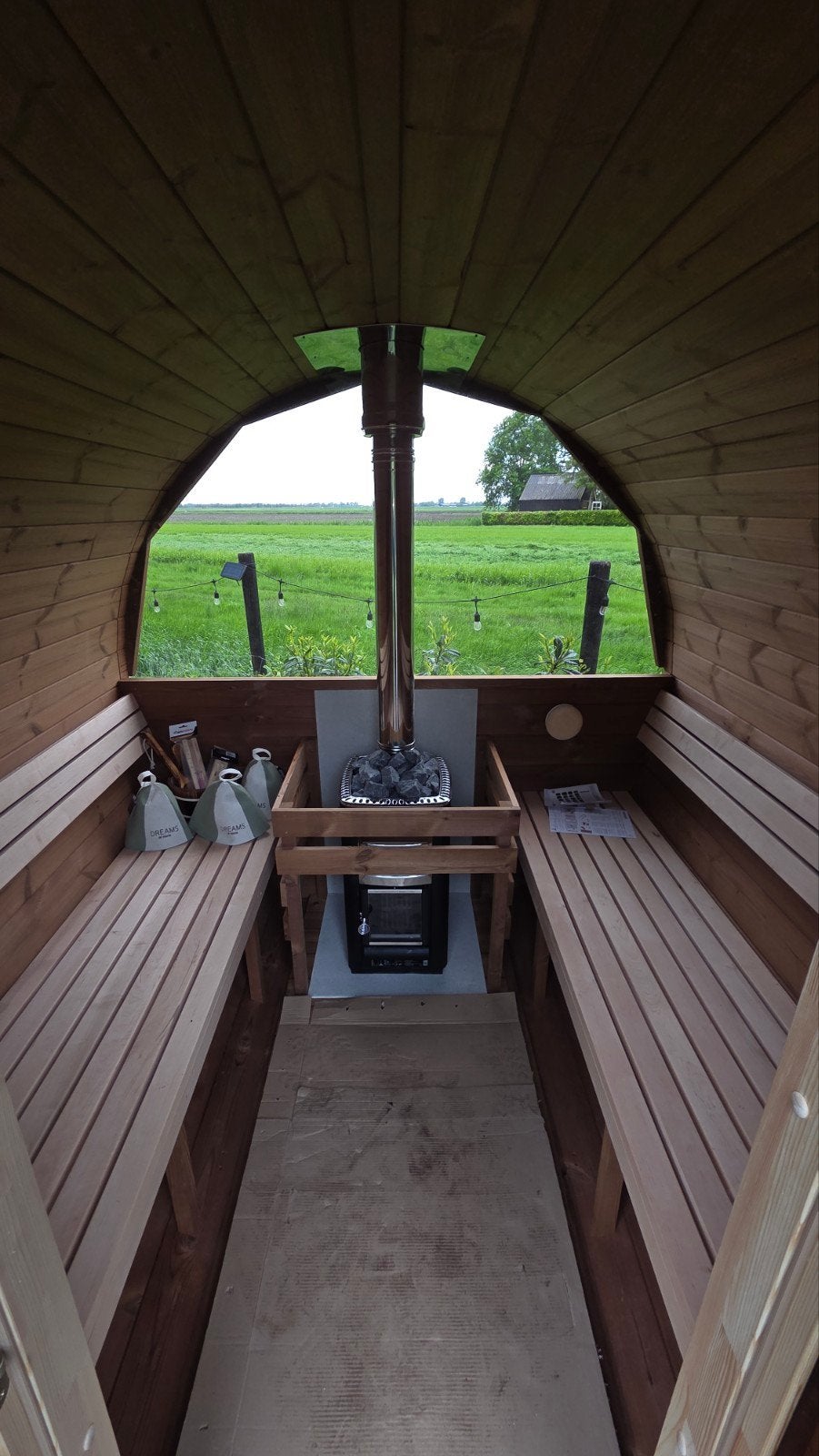 2,5M Barrel Sauna Gratis Levering en Plaatsing - 10% KORTING, Ophalen of Verzenden, Nieuw, Complete sauna