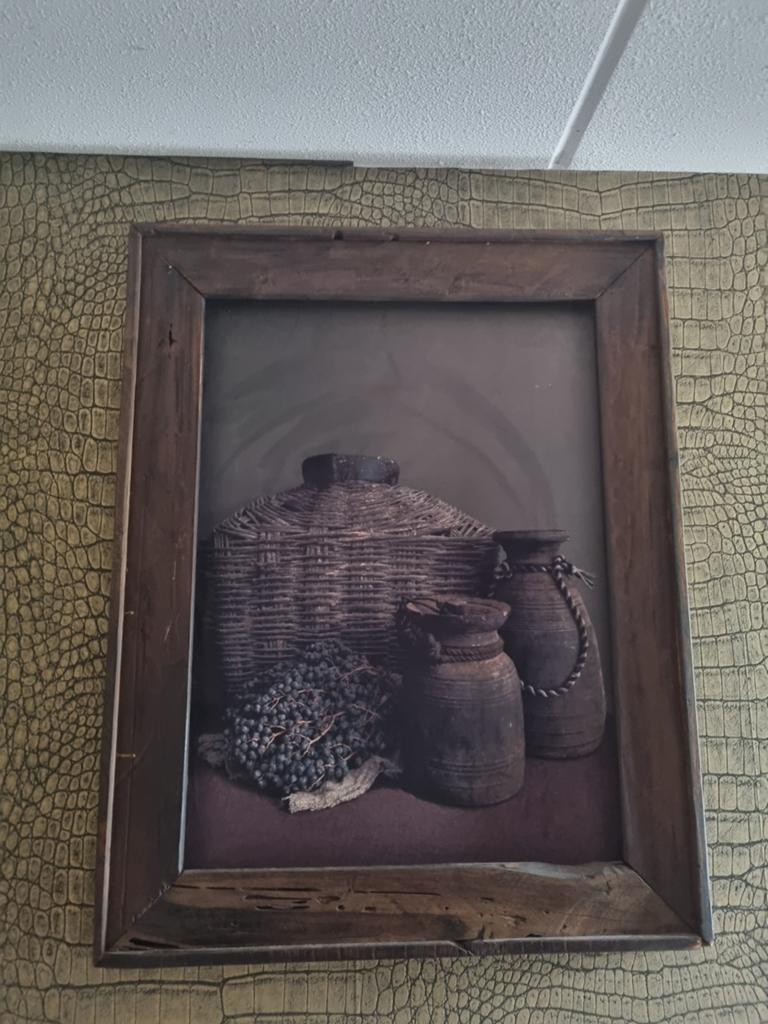 Te koop wanddoek met houten omlijsting, Ophalen, Zo goed als nieuw