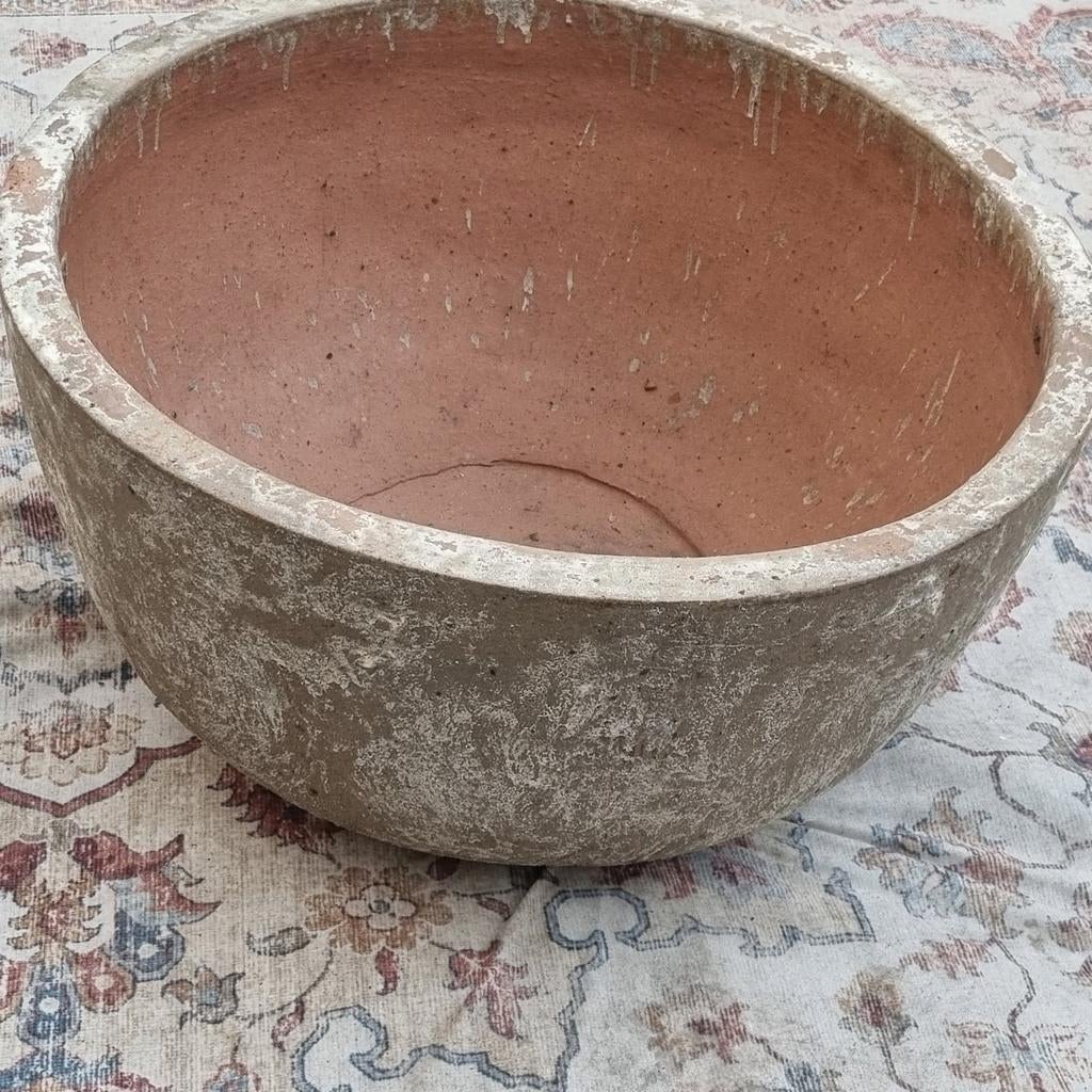 Bloempot rond in nieuwstaat maat xxl, Tuin en Terras, Bloempotten, Steen, 40 cm of meer, Rond, Ophalen of Verzenden