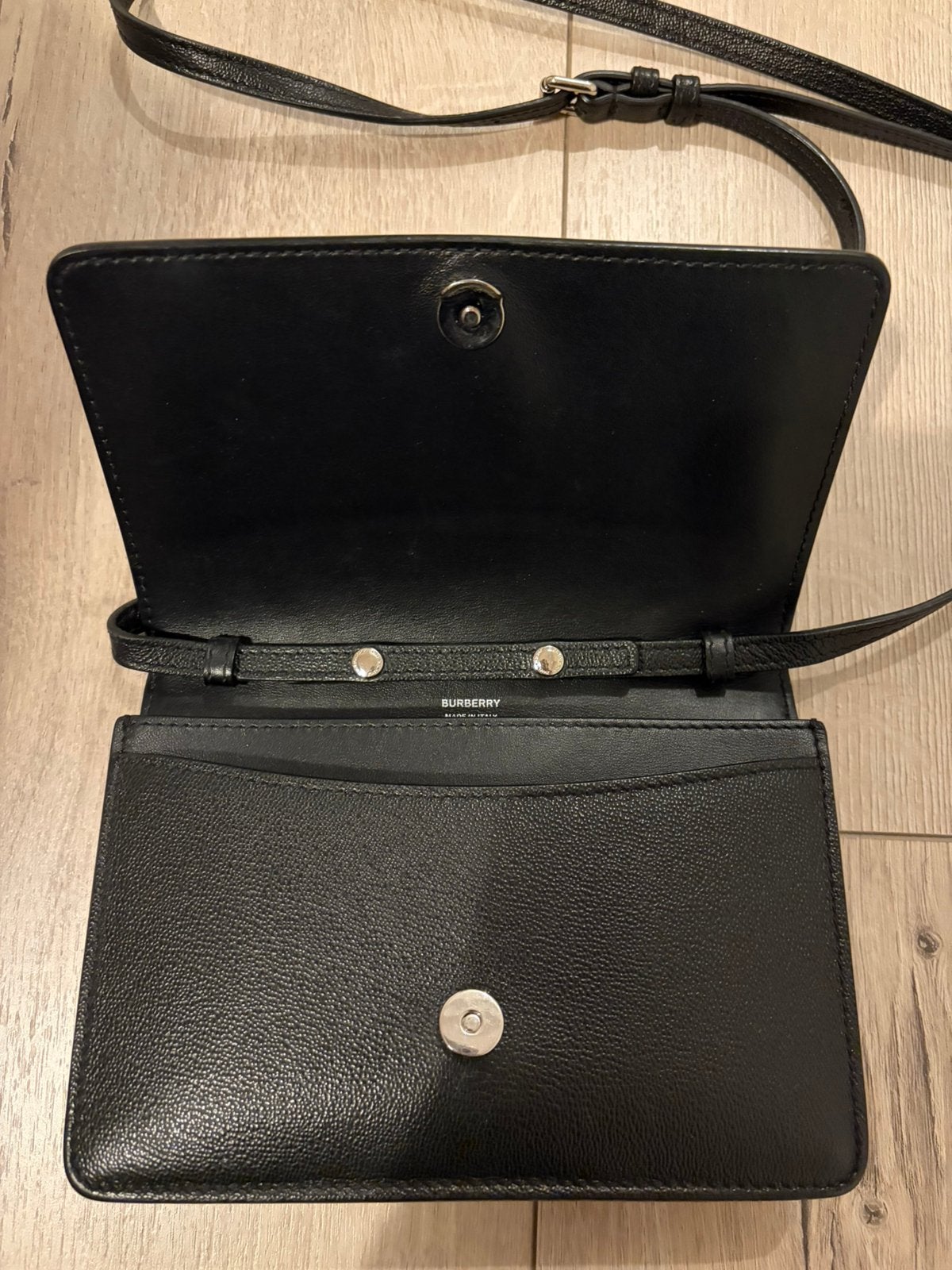 Burberry schoudertas, Zwart, Nieuw, Leer, Ophalen