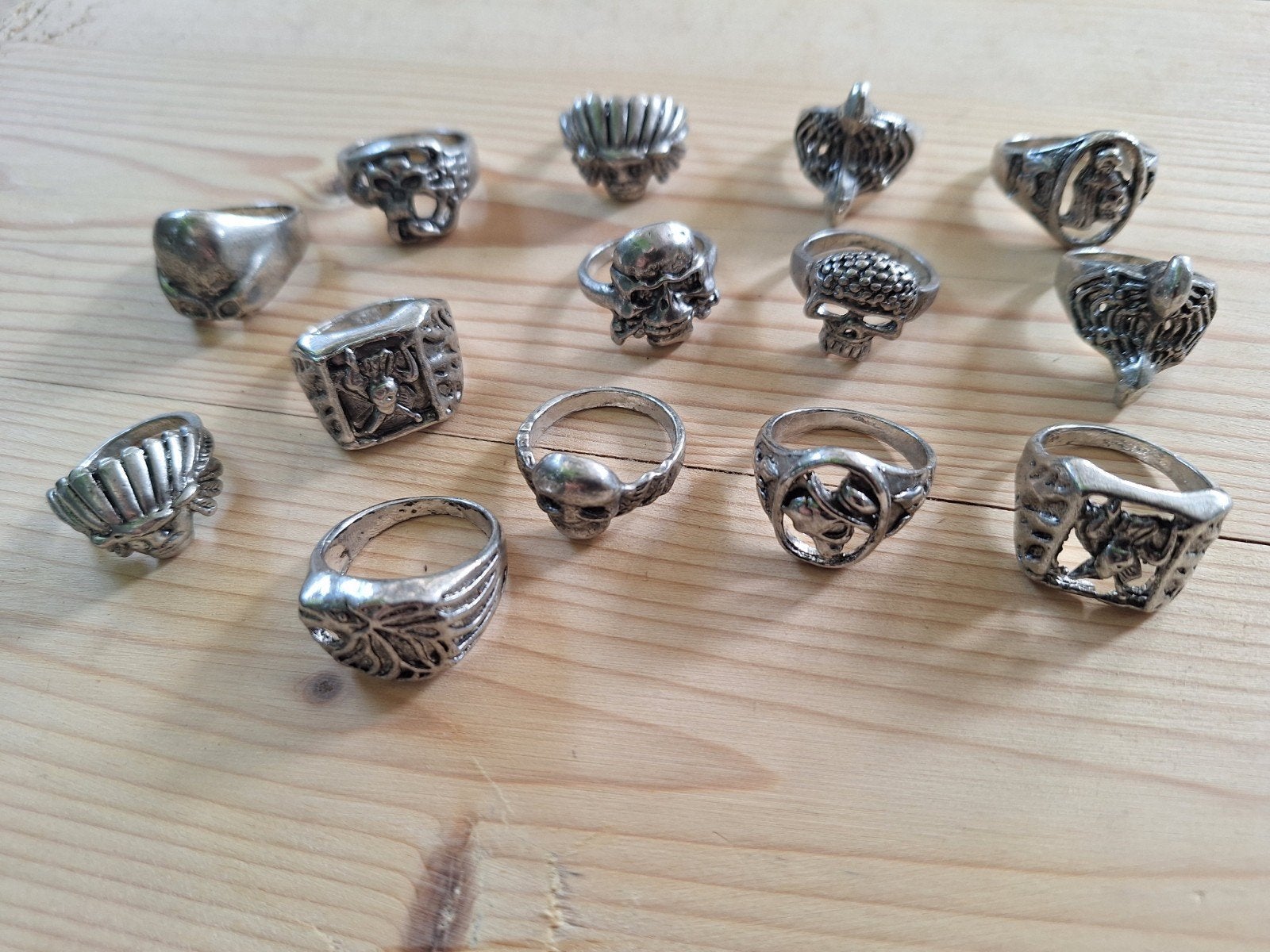 14 RVS Ringen - schedels en indianen - Nieuw, Ophalen of Verzenden, Nieuw, Zilver, IJzer of Staal