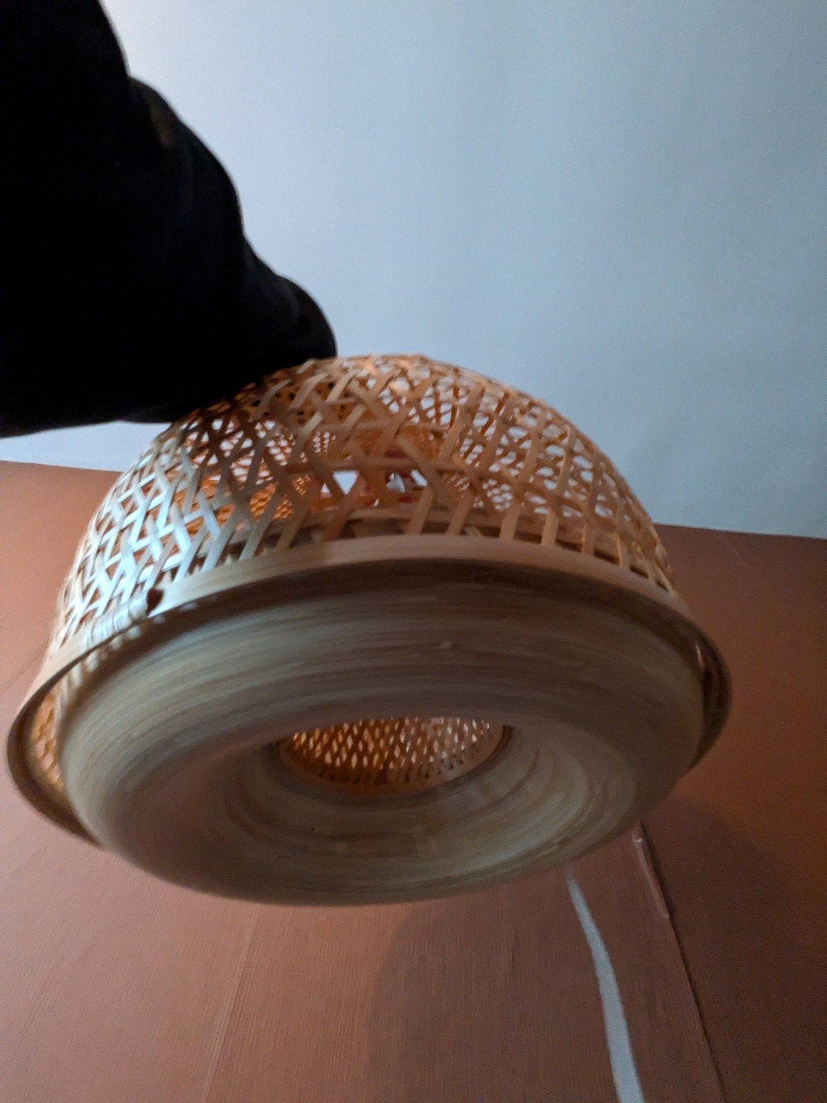 IKEA MISTERHULT hanglamp bamboe, Ophalen, Zo goed als nieuw, Natuurlijk materiaal, Bohemian, Scandinavisch, Natuurlijk