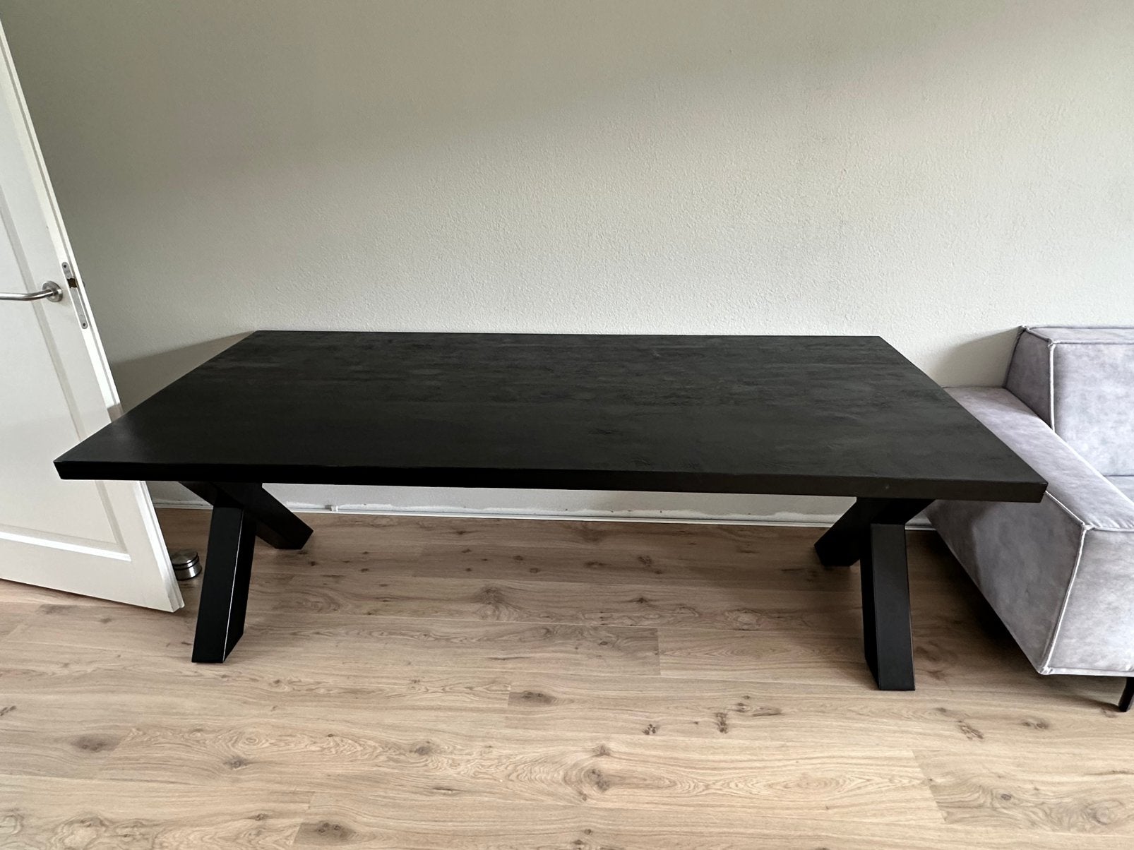 Eettafel zwart, Huis en Inrichting, Tafels | Eettafels, Ophalen, Zo goed als nieuw