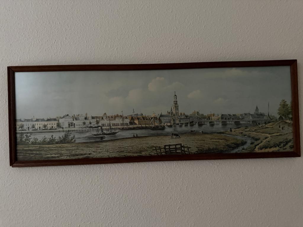 Ets: aanzicht Kampen met IJsselbrug, Ophalen of Verzenden