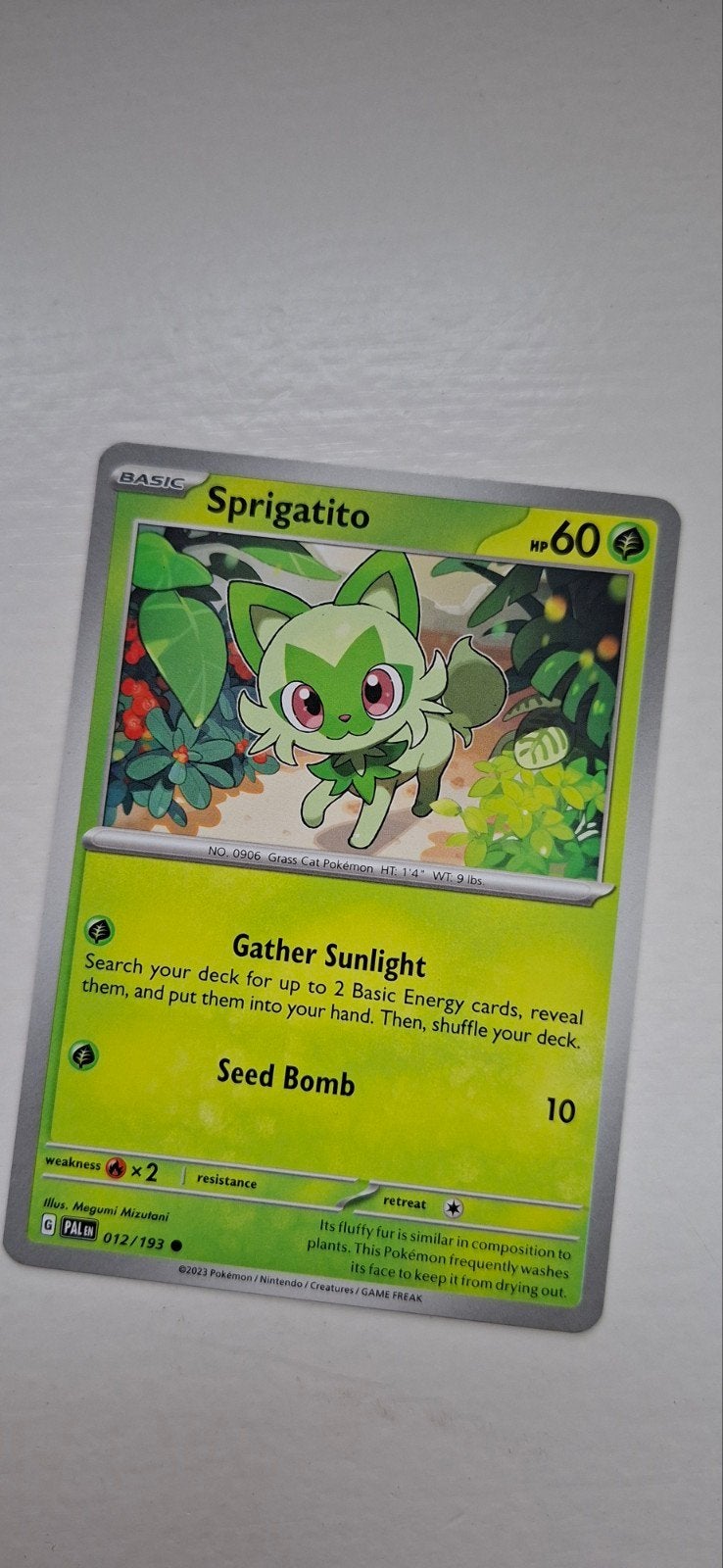 Pokemon kaart Sprigatito 012/193, Ophalen of Verzenden, Zo goed als nieuw, Losse kaart
