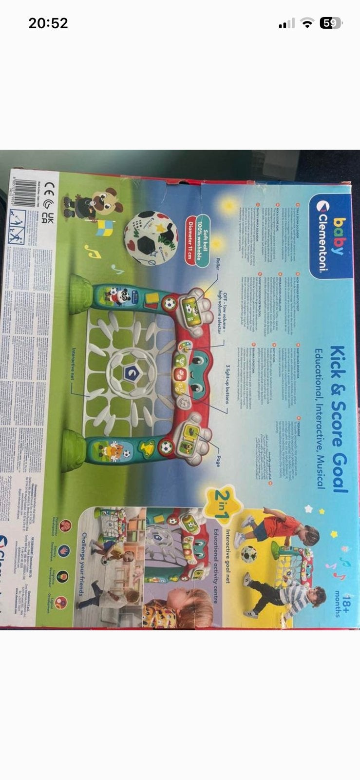 Clementoni voetbal doel, doeltje activiteiten, Ophalen of Verzenden, Nieuw, Jongen of Meisje