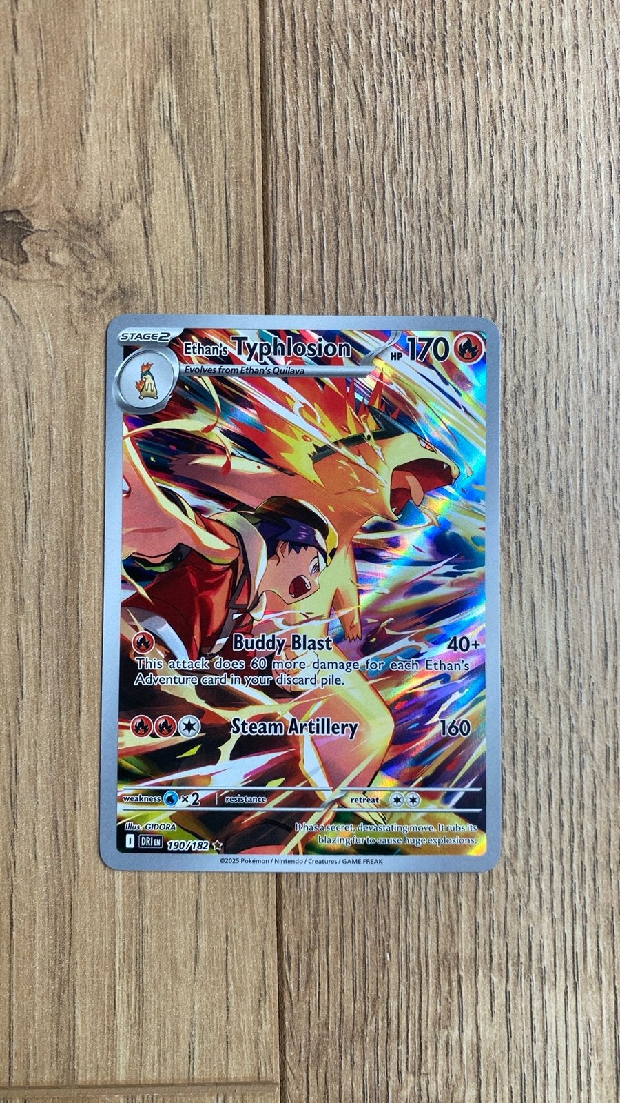 Ethan's Typhlosion 190/182 Pokémon kaart, Ophalen, Nieuw, Losse kaart, Foil