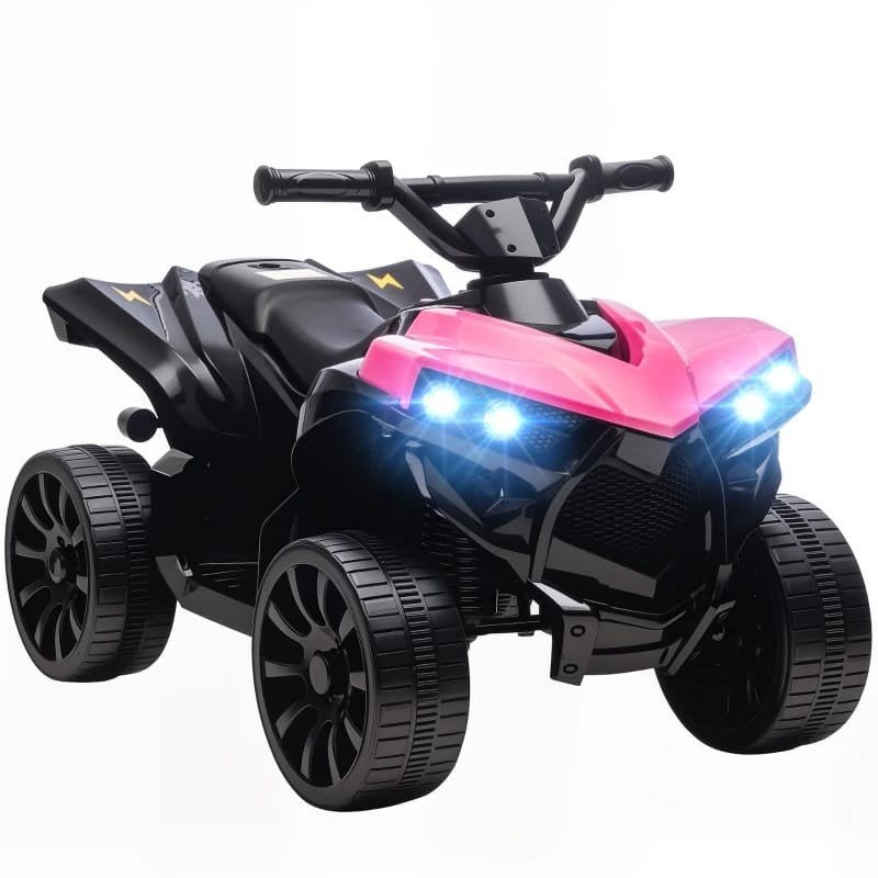 6V Elektrische Kinderquad - Roze/Zwart ATV met Muziek