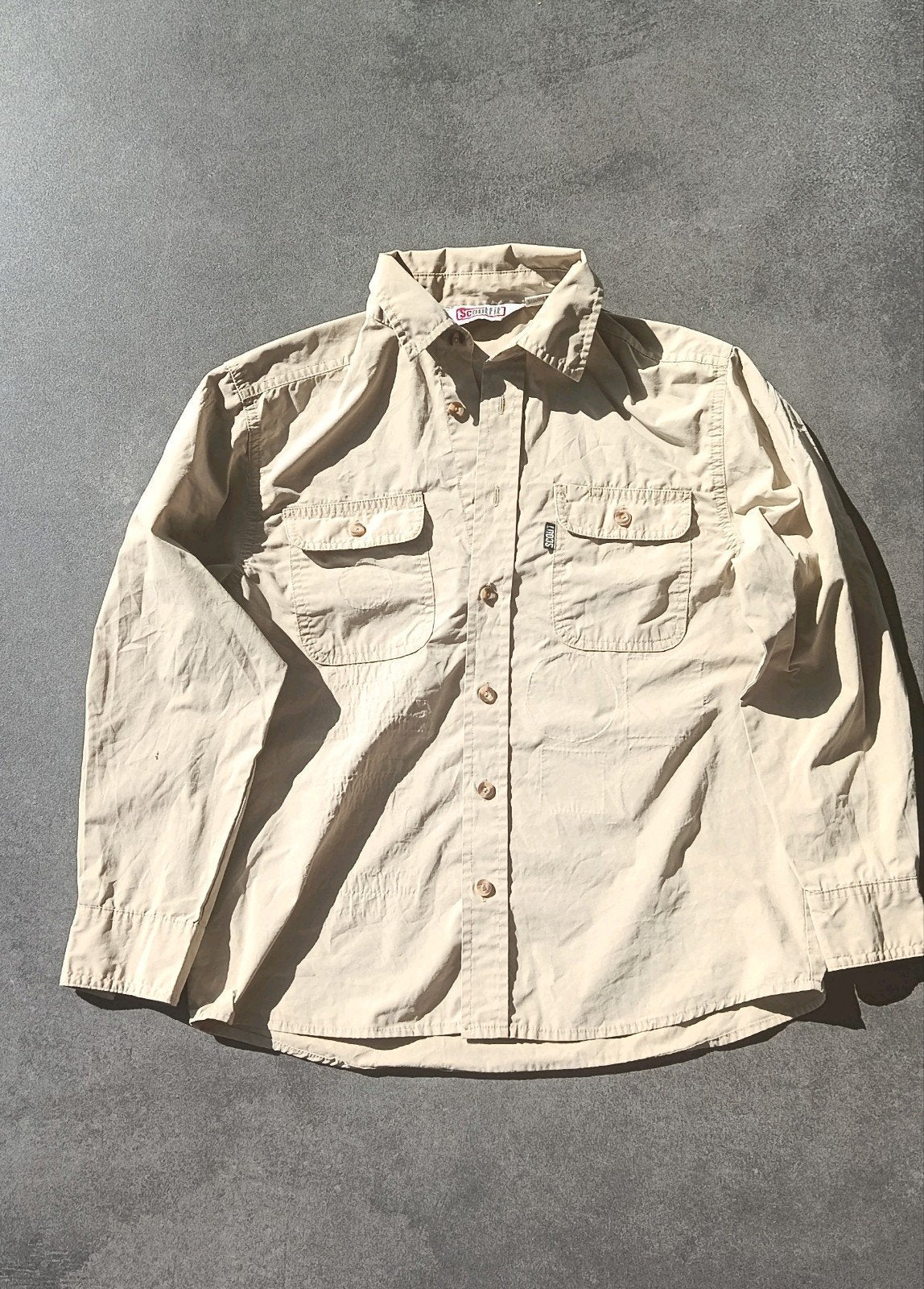 Scouting Scoutfit Blouse Scouts Maat 152 - Beige, Gebruikt, Jongen of Meisje, Overhemd of Blouse, Ophalen of Verzenden