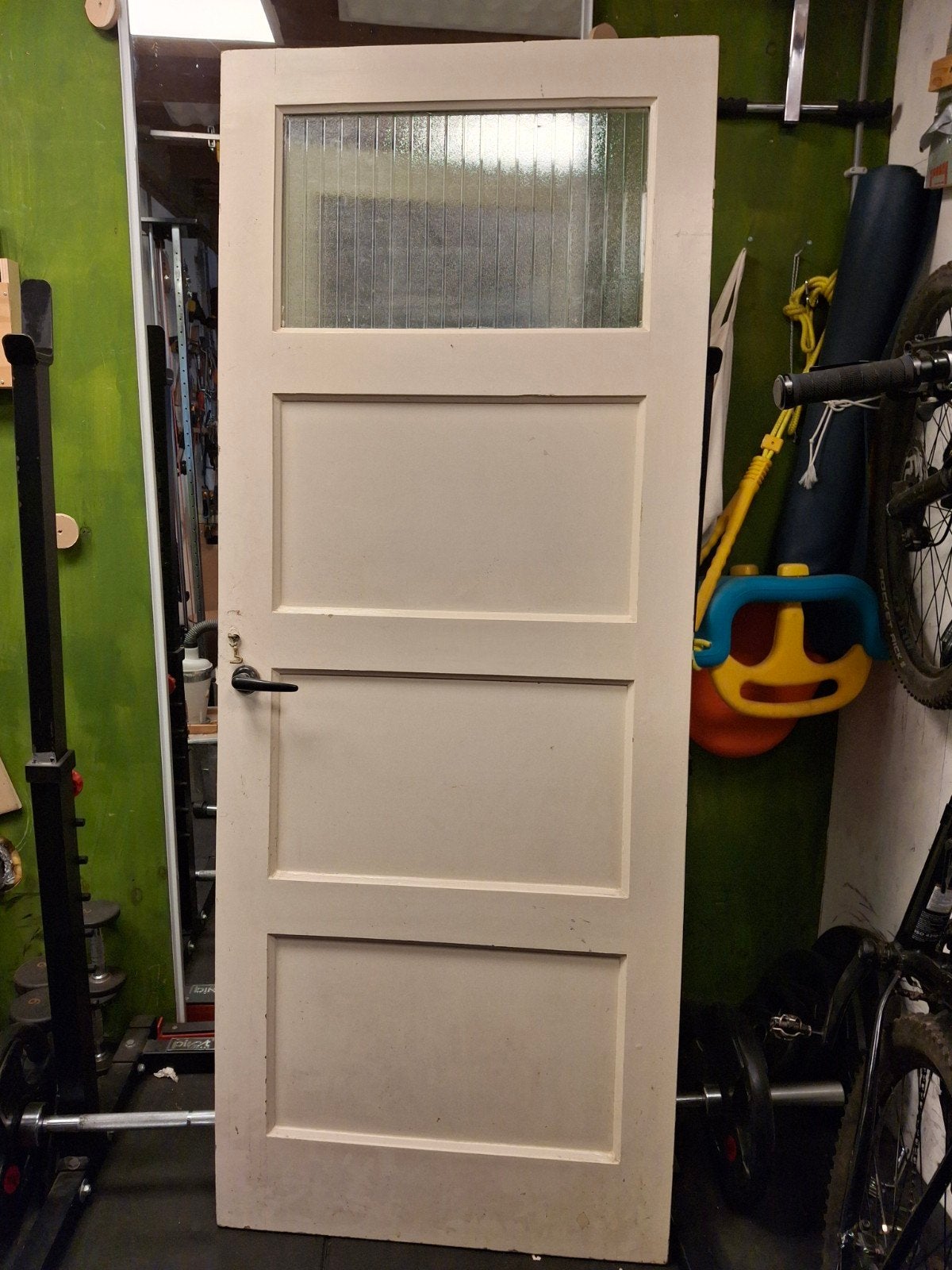 Jaren 30 paneeldeur crème 211 cm bij 82,5 cm, Doe-het-zelf en Verbouw, Deuren en Horren, Ophalen, Gebruikt, 80 tot 100 cm, Binnendeur