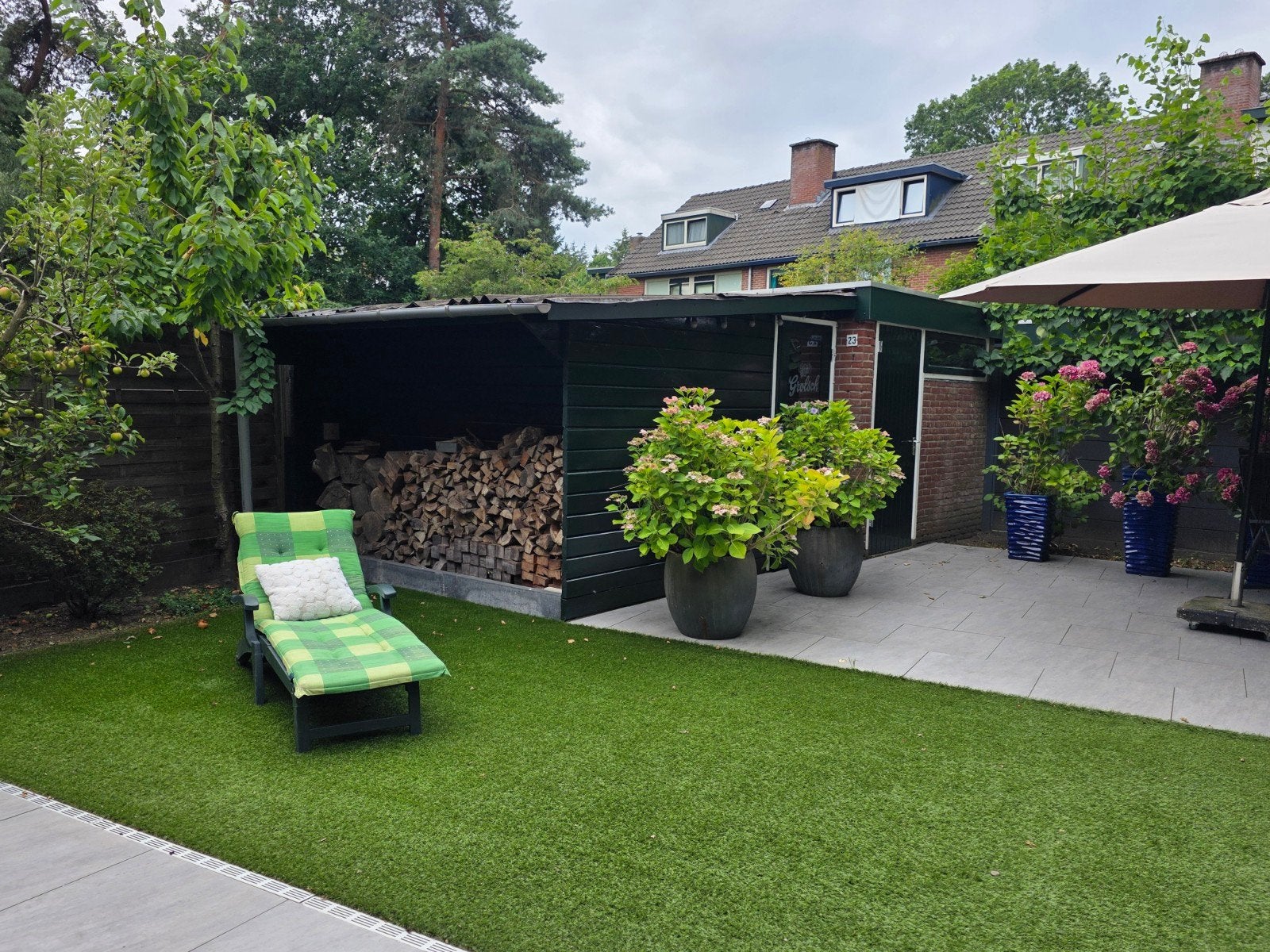Goed onderhouden tuinhuis Oud Hollands groen, Tuin en Terras, Tuinhuizen, Ophalen, Tuinhuis, 250 tot 500 cm, Hout