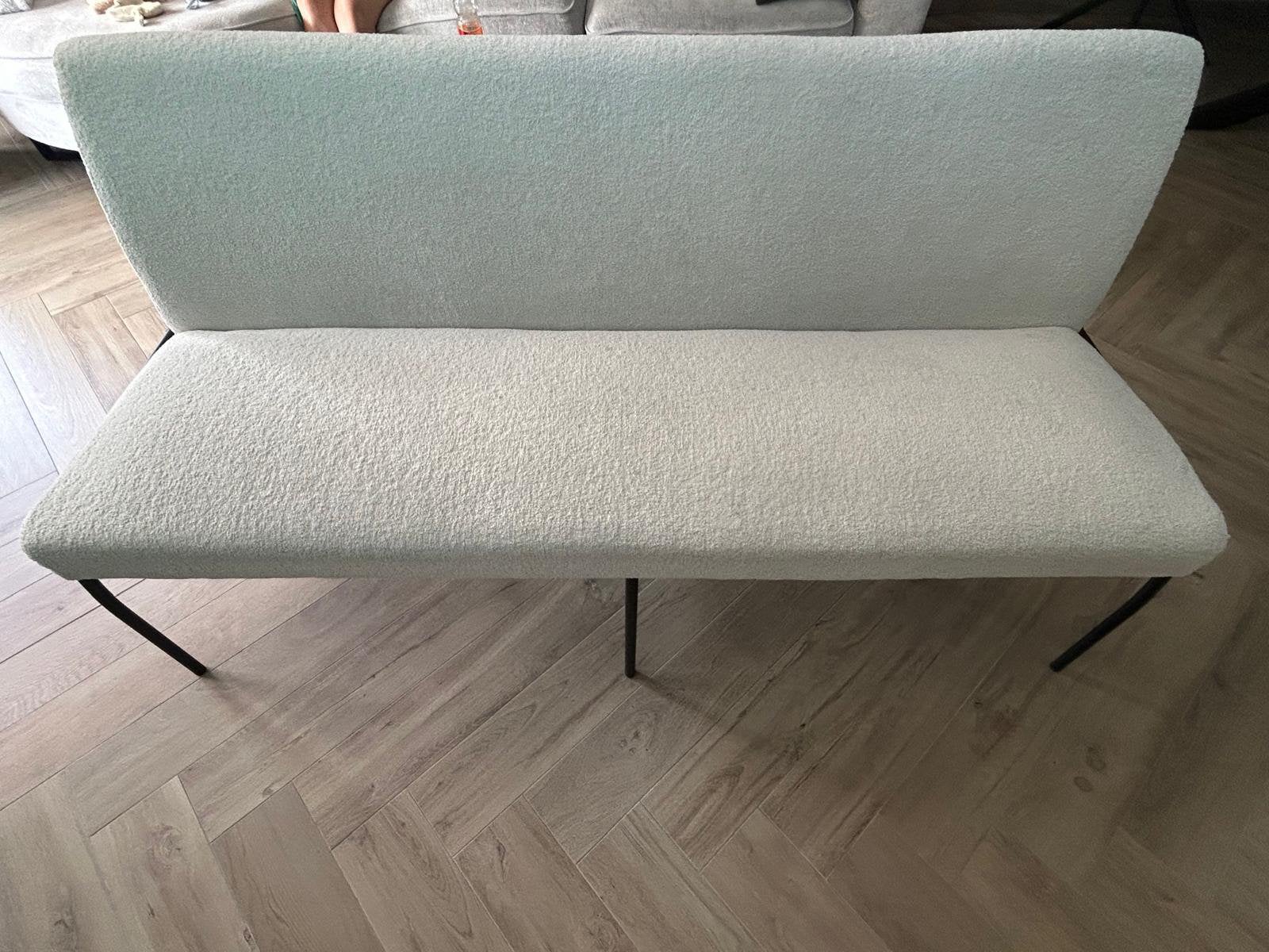Teddy eetkamer bank creme/wit, Ophalen, Zo goed als nieuw, Rechthoekig