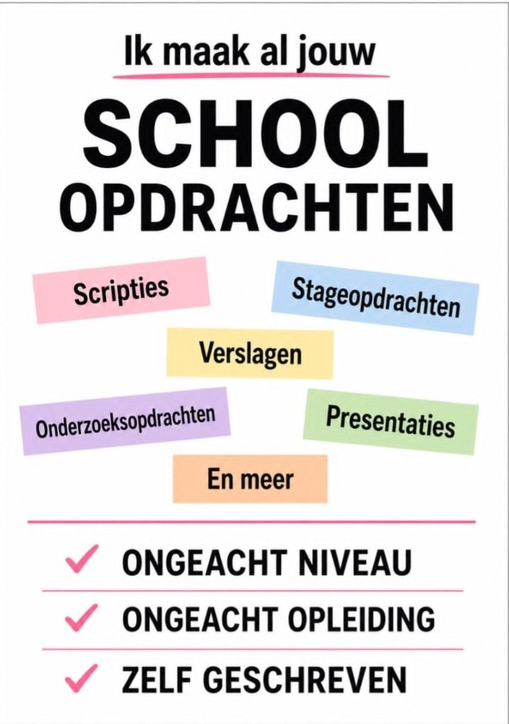 Ik maak alle SCRIPTIES, VERSLAGEN en SCHOOLOPDRACHTEN, Ophalen of Verzenden, Nieuw