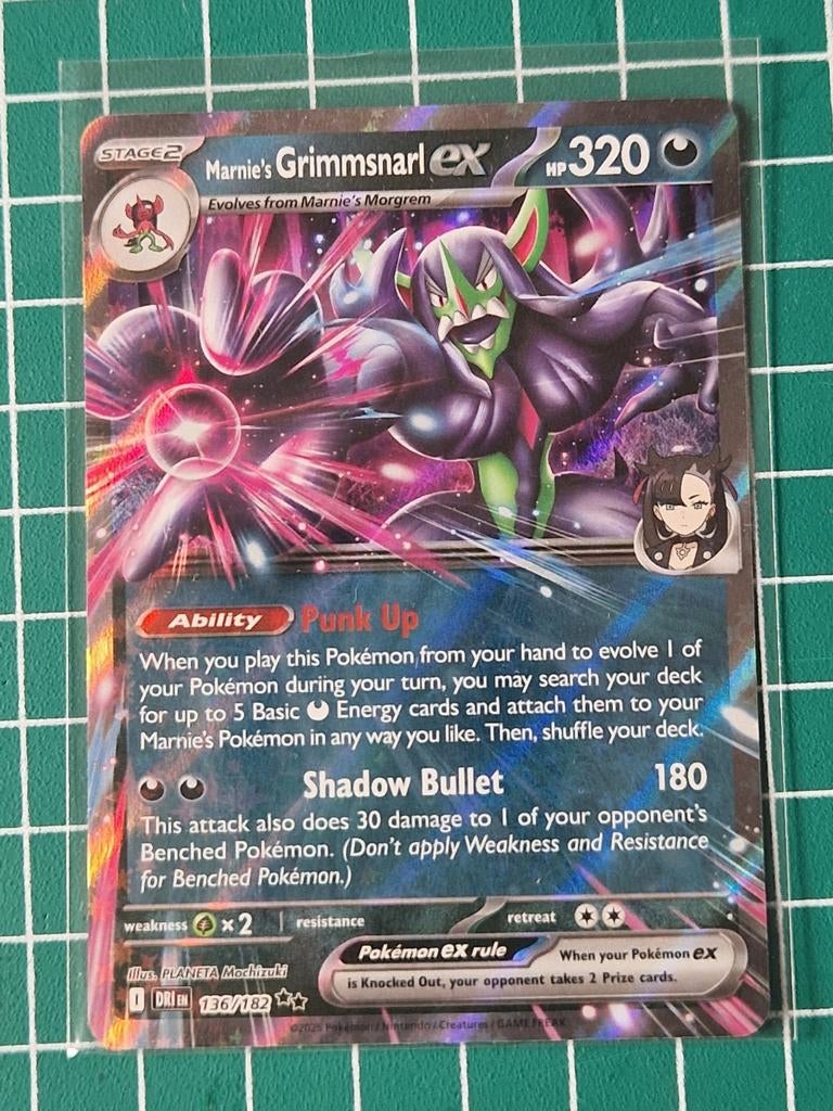 pokemon kaart, Grimmsnarl EX, #136/182,
Destined Rivals, Ophalen of Verzenden, Zo goed als nieuw