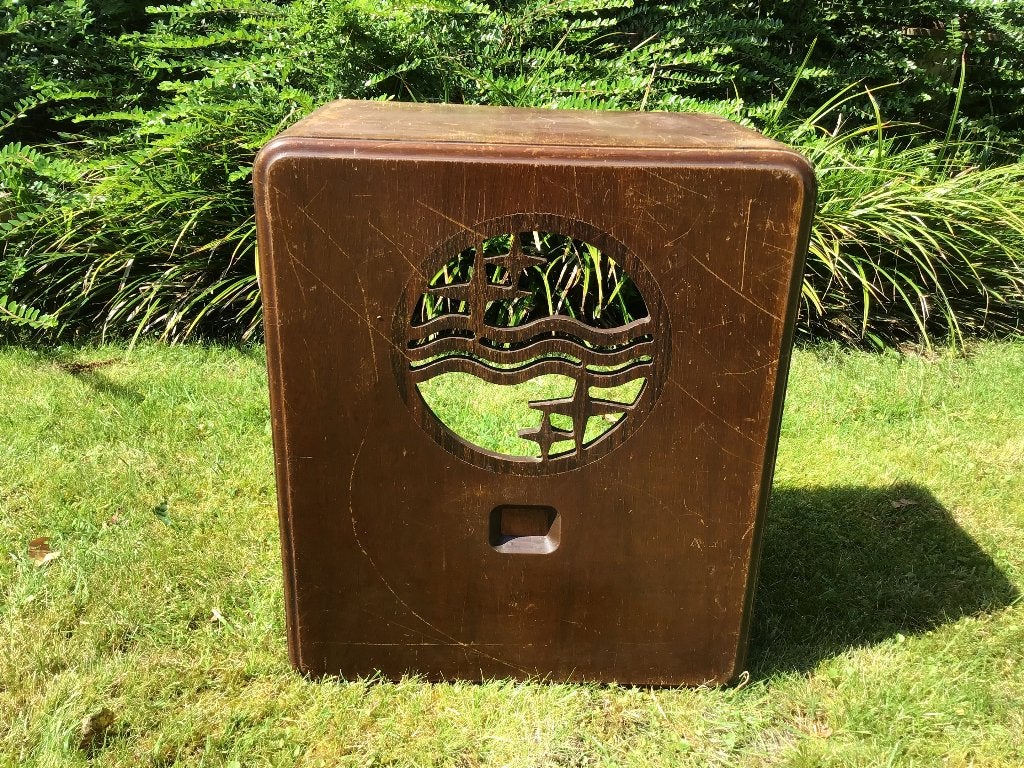 Vintage houten radiokast decoratie Philips, Ophalen