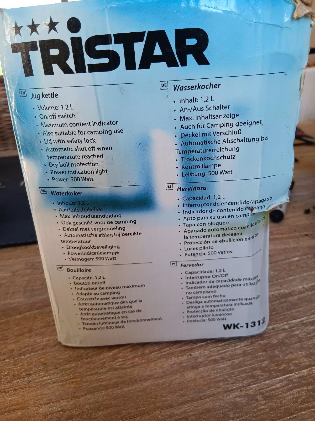 Tristar WK-1312 Waterkoker - Compact en Ideaal voor Camping, 1 tot 2 liter, Ophalen of Verzenden, Gebruikt
