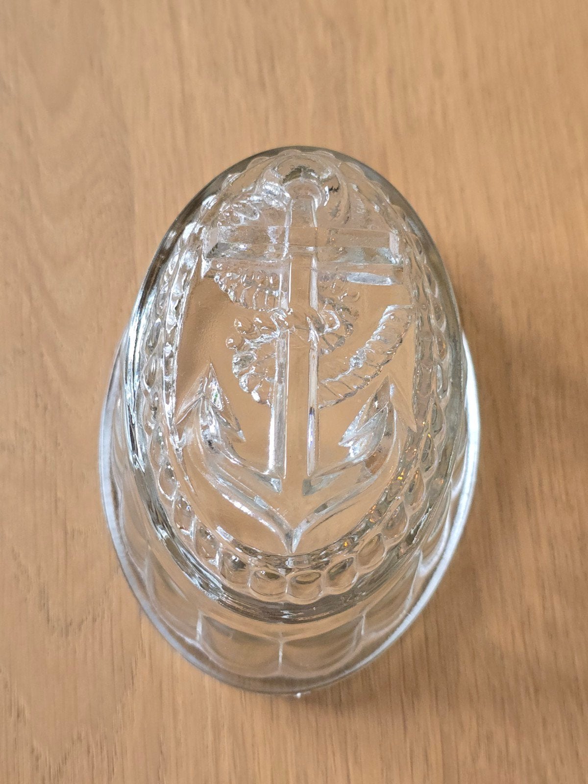 Antieke glaspuddinggeleivorm scheepsankervorm €12,50, Ophalen of Verzenden