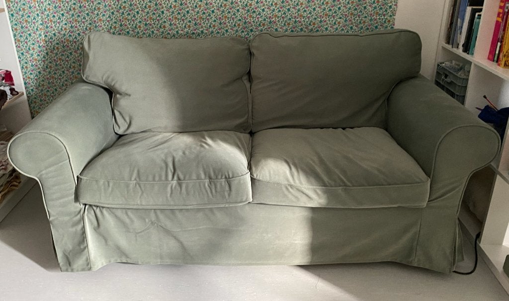 IKEA Ektorp 2-zitsbank, Hakebo grijsgroen, Ophalen, 150 tot 200 cm, Tweepersoons, 75 tot 100 cm