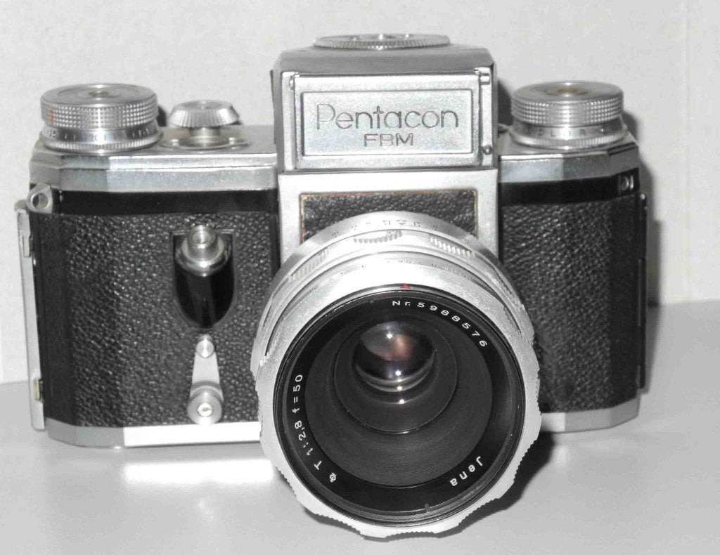 Pentacon FBM + 50mm Zeiss lens, Ophalen of Verzenden, Gebruikt, Spiegelreflex, Overige Merken