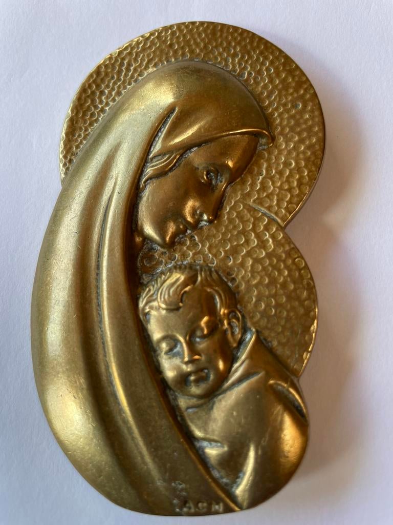 Bronzen Madonna/maagd Maria gesigneerd ACM, Ophalen of Verzenden