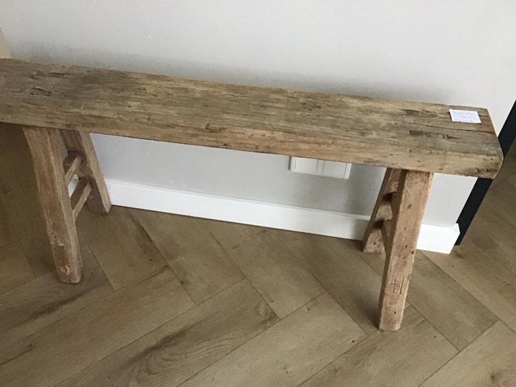 Bankjes oud sober authentiek landelijk per stuk, Ophalen of Verzenden, Zo goed als nieuw, Hout