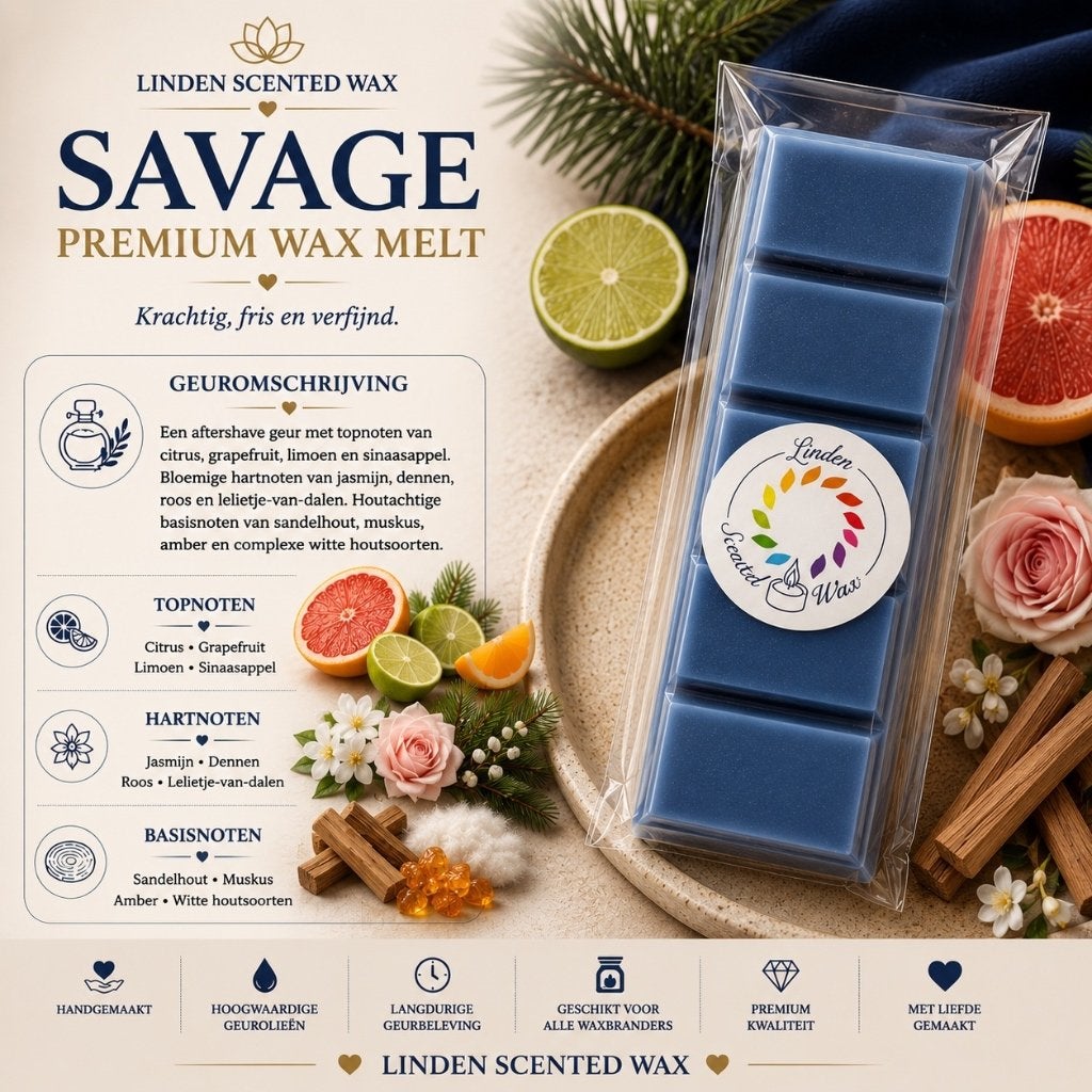 Waxmelts SAVAGE aftershave geur waxmelt parfum handgemaakt, Ophalen of Verzenden, Nieuw, Was, Kaars