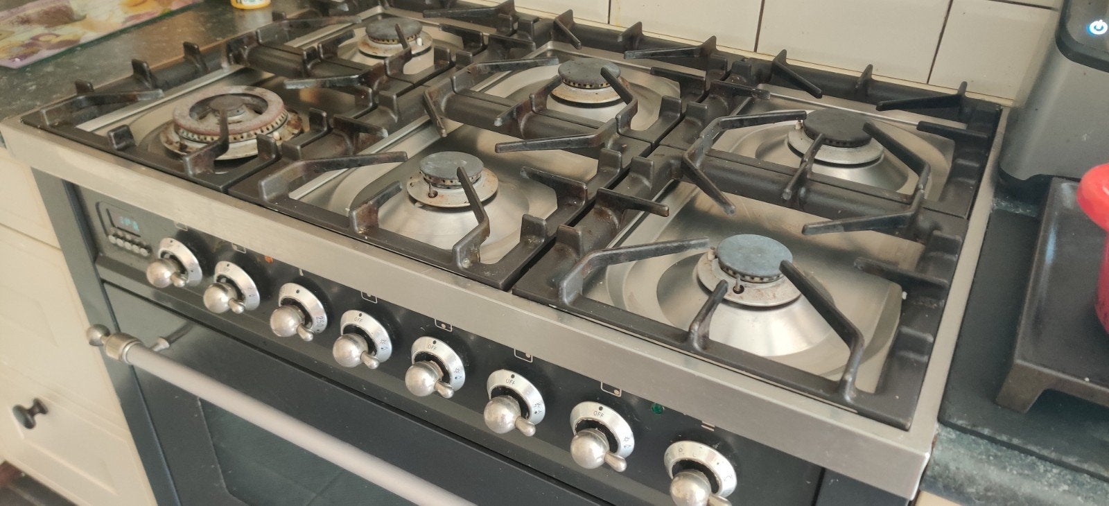 Boretti Fornuis met 6 gaspitten en elektrische oven, Ophalen, Gebruikt, 60 cm of meer, Gas