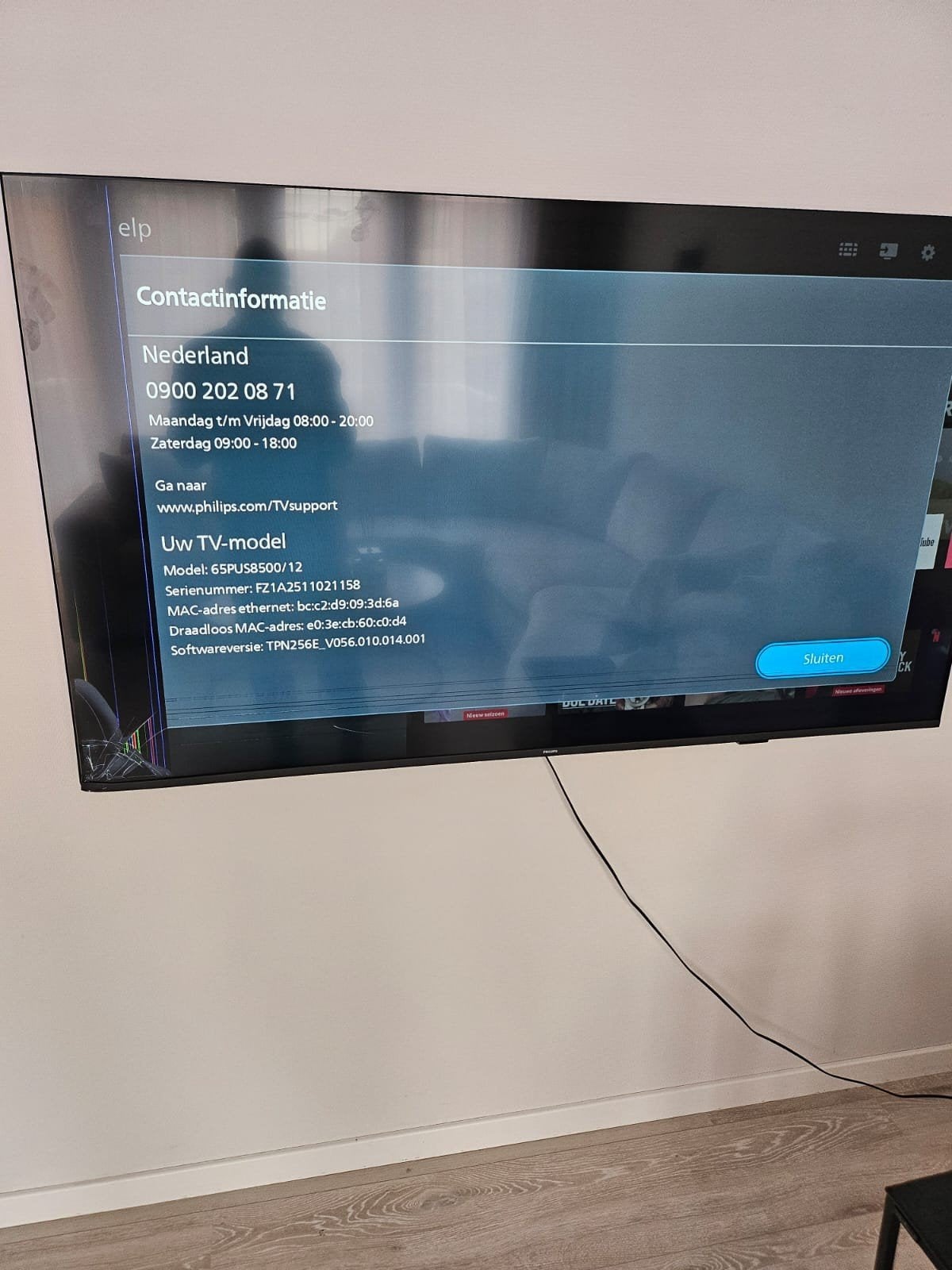 Philips QLED 65PUS8500 Ambilight (2025) 65 inch - Scherm def, Philips, QLED, Ophalen of Verzenden, 4k (UHD)