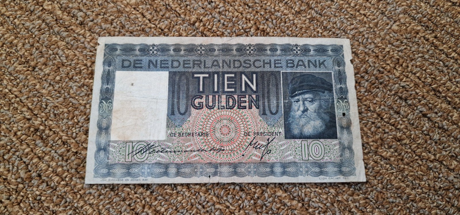 Nederlands 10 Gulden biljet uit 1939 (PL36.b2), Verzenden, 10 gulden, Los biljet