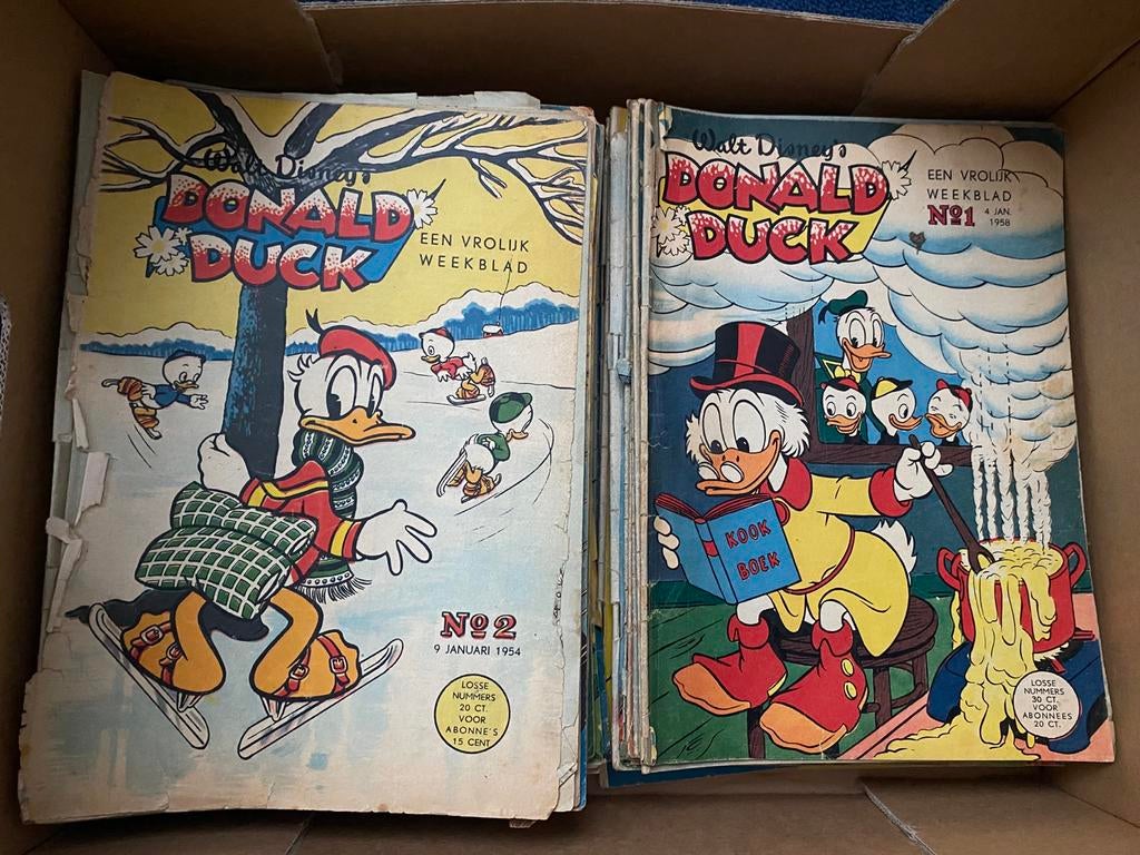 Donald Duck oude edities - jaren '50, Boeken, Stripboeken, Gelezen, Meerdere stripboeken, Ophalen of Verzenden
