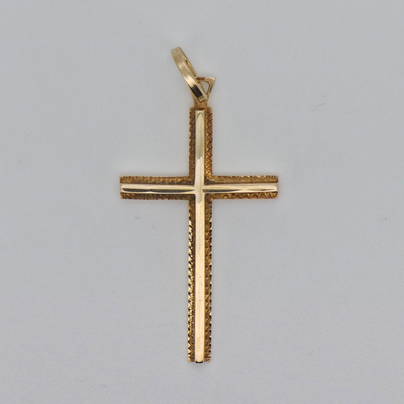 Gouden Kruis Hanger 14K (585) - 3,10g - 3,7 cm lang, Ophalen of Verzenden, Zo goed als nieuw, Kruis of Symbool, Goud