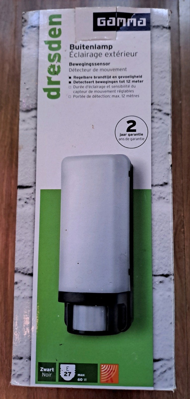 Nieuwe Gamma Dresden buitenlamp met bewegingssensor, Kunststof, Minder dan 50 watt, Wandlamp, Nieuw