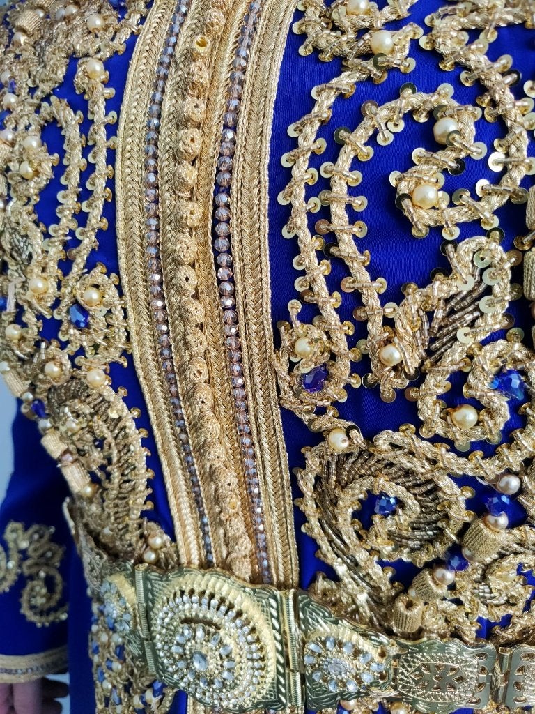 Nette blauwe Marokkaanse jurk (Kaftan), Maat 38/40 (M), Overige typen, Blauw, Ophalen of Verzenden