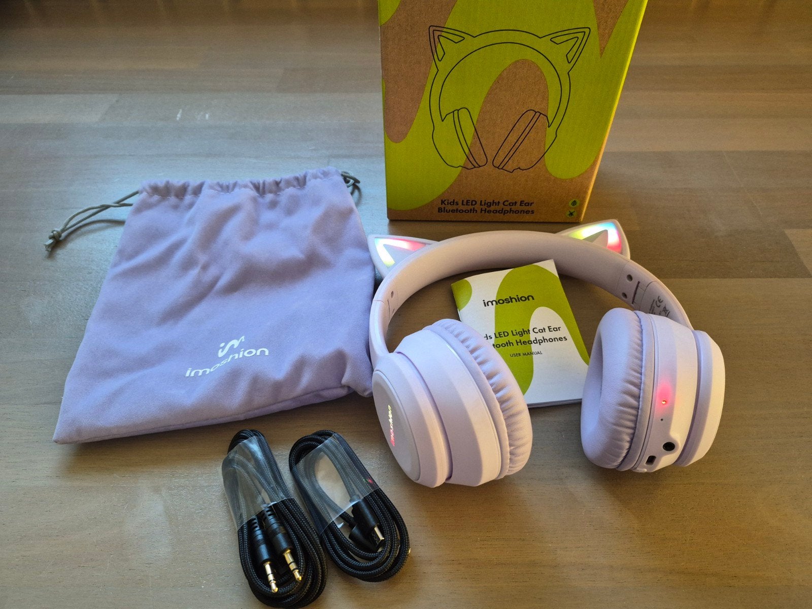 imoshion Kids LED Light Cat Ear Bluetooth Headphones - Kinde