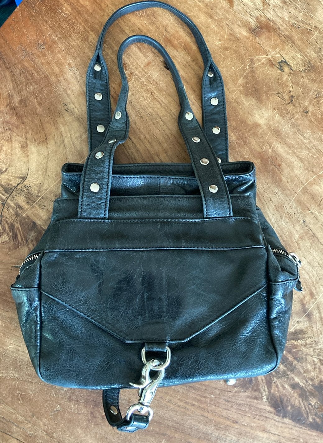 Leuke zwart leren tas van Francesco Biasia, Ophalen of Verzenden, Zo goed als nieuw, Zwart, Handtas